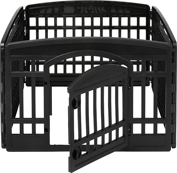 Show full view: Frisco 4-Panel Plastic Dog Exercise Playpen with Door, 24-in H, Black slide 3 of 10