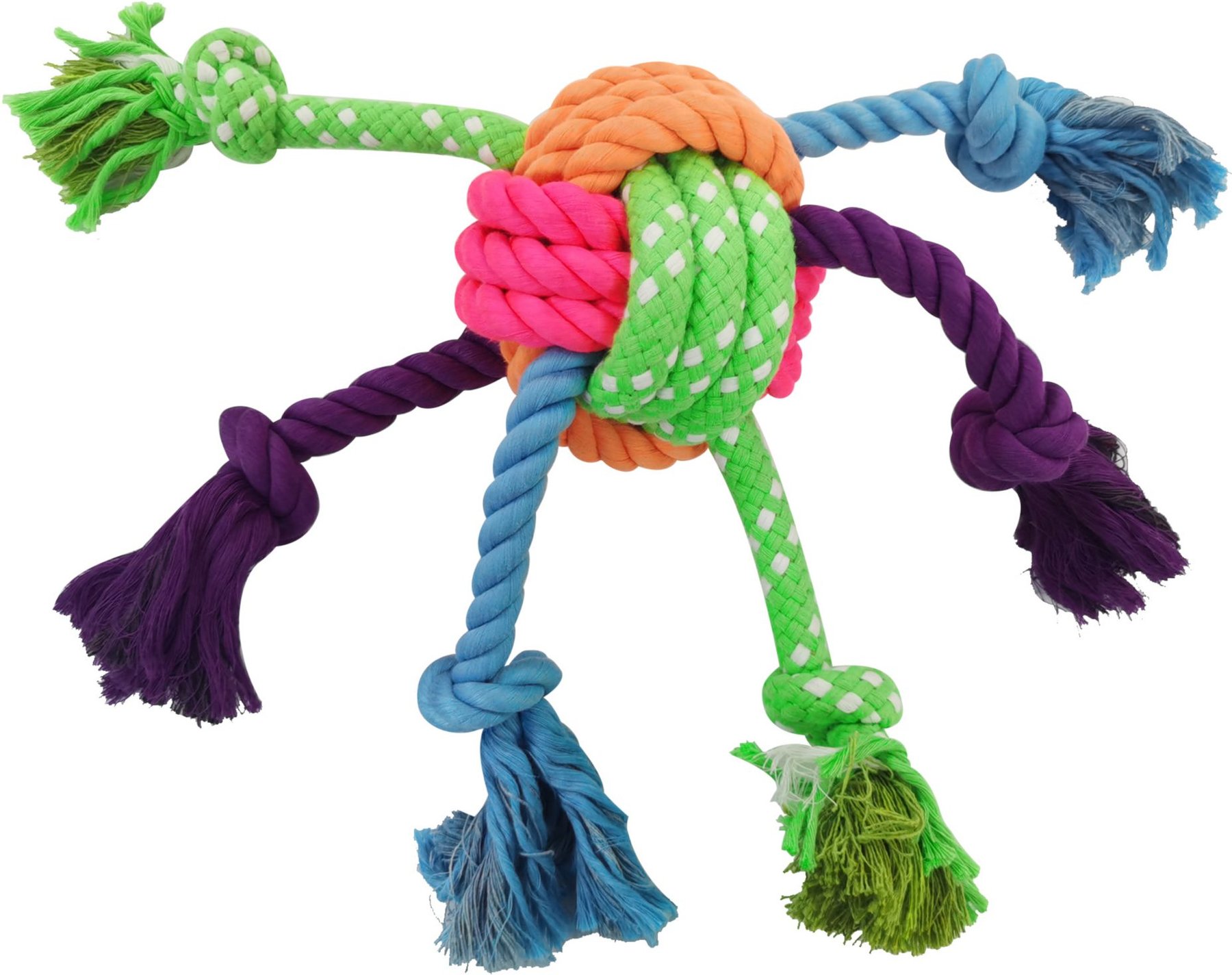 FRISCO Fetch Colorful Ball Knot Rope Dog Toy, Medium/Large