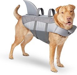 Frisco Shark Dog Life Jacket, Gray, Large