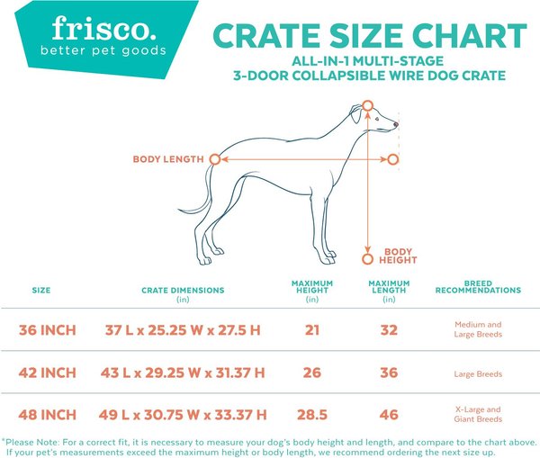 Show full view: Frisco Heavy Duty All-in-1 Multi-Stage 3 Door Collapsible Wire Dog Crate, Med/Large slide 3 of 8