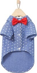 Frisco Polka Dot Chambray Dog & Cat Button Up Shirt, Small