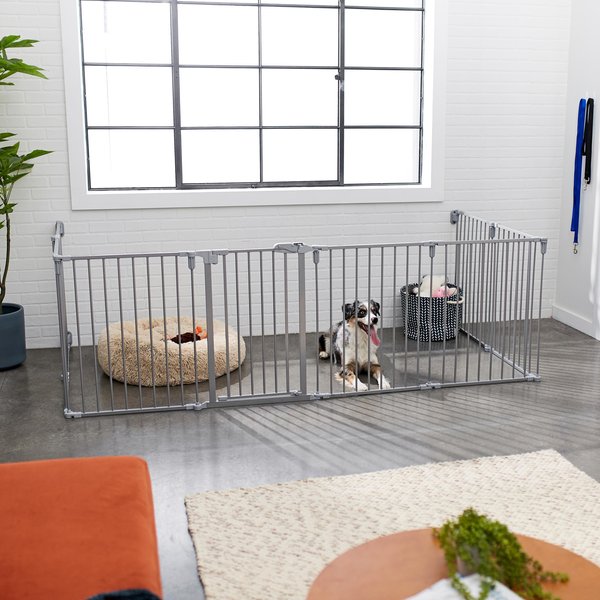 Show full view: Frisco Steel 8-Panel Configurable Dog Gate and Playpen, 30-in, Grey slide 4 of 9
