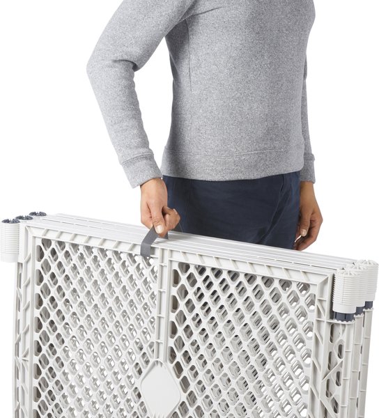 Show full view: Frisco 6-Panel Convertible Plastic Playpen Divider with Wall Mounts, Light Gray slide 6 of 10