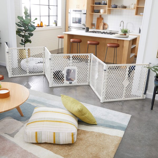Show full view: Frisco 6-Panel Convertible Plastic Playpen Divider with Wall Mounts, Light Gray slide 8 of 10