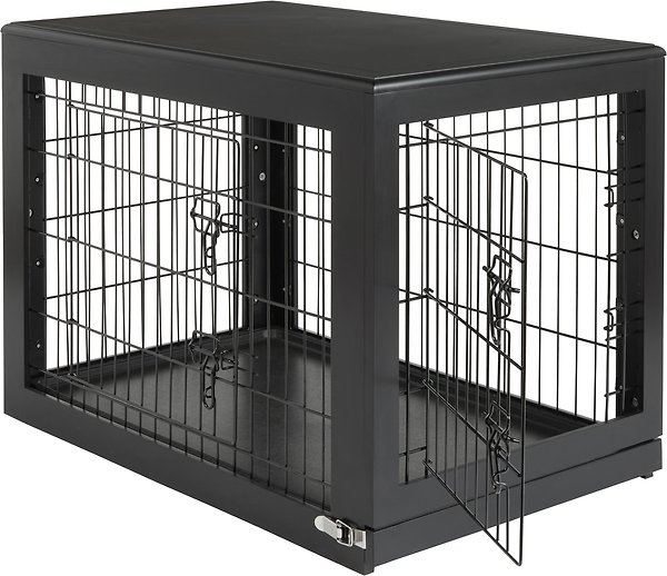 Show full view: Frisco Double Door Furniture Style Dog Crate, Black, Medium slide 3 of 7