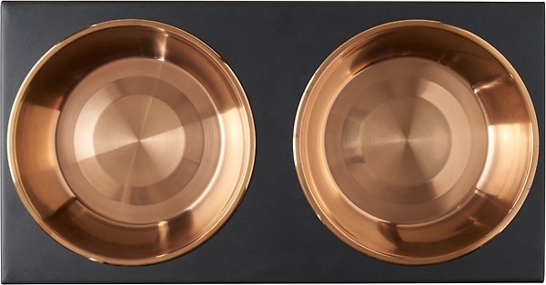 Show full view: Frisco Copper Stainless Steel Elevated Foldable Double Dog & Cat Bowls, 5 Cup slide 5 of 10