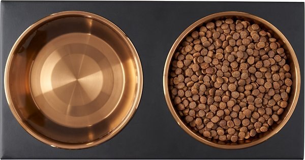 Show full view: Frisco Copper Stainless Steel Elevated Foldable Double Dog & Cat Bowls, 5 Cup slide 6 of 10