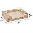 Show in main carousel: Frisco Heathered Woven Orthopedic Sofa Bolster Dog Bed w/Removable Cover, Tan, Large slide 2 of 9
