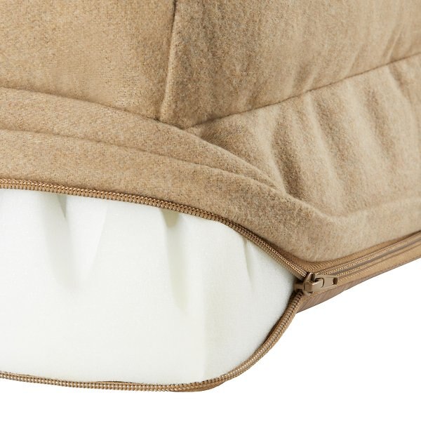 Show full view: Frisco Heathered Woven Orthopedic Sofa Bolster Dog Bed w/Removable Cover, Tan, Large slide 6 of 9