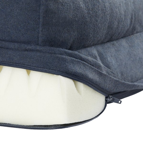 Show full view: Frisco Heathered Woven Orthopedic Sofa Bolster Dog Bed w/Removable Cover, Gray, X-Large slide 6 of 9