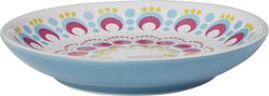 Frisco Kaleidoscope Pattern Non-skid Ceramic Cat Dish, Blue, 0.5 cup, 1 count