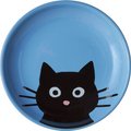 Frisco Cat Face Non-skid Ceramic Cat Dish, Blue, 0.5 cup, 1 count