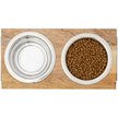 Show in main carousel: Frisco Wooden Bars Dog & Cat Double Bowl Diner, White, Small: 2 cup slide 3 of 9