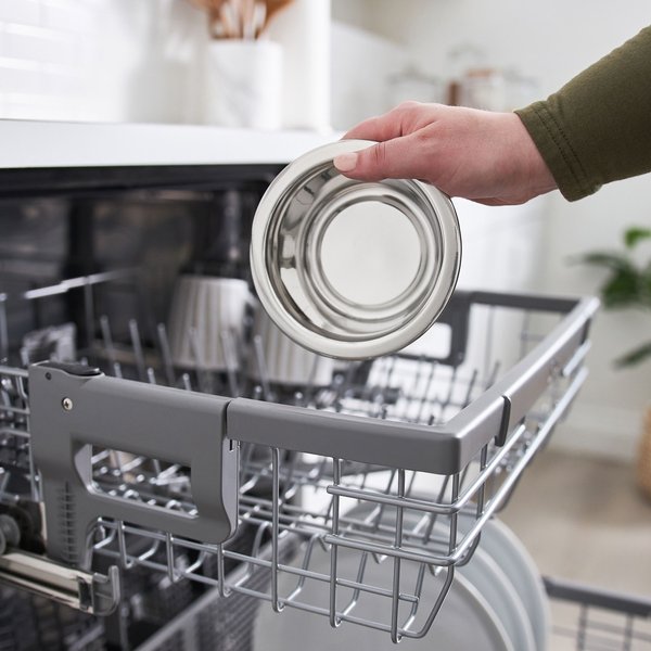 Show full view: Frisco Wooden Bars Dog & Cat Double Bowl Diner, White, Small: 2 cup slide 4 of 9