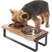 Show in main carousel: Frisco Wooden Bars Dog & Cat Double Bowl Diner, Black, Small: 2 cup slide 1 of 9