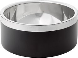 Frisco Two-Toned Double Wall Insulated Dog & Cat Bowl, Black, 6 cup, 1 count