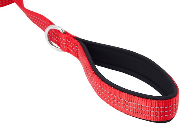 Show full view: Frisco Traffic Leash with Padded Handles & Poop Bag Dispenser, Width: 1-in, Length: 6-ft, Red slide 3 of 8