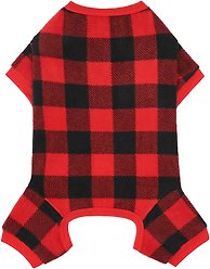 Frisco Dog & Cat Cozy Polar Fleece PJs, Red Plaid, Medium