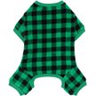 Show in main carousel: Frisco Dog & Cat Cozy Plush Fleece PJs, Green Plaid, X-Large slide 1 of 6