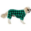 Show in main carousel: Frisco Dog & Cat Cozy Plush Fleece PJs, Green Plaid, X-Large slide 3 of 6