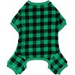 Show in main carousel: Frisco Dog & Cat Cozy Plush Fleece PJs, Green Plaid, XX-Large slide 1 of 6