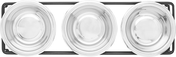 Show full view: Frisco Straight Triple Feeder Stainless Steel Dog & Cat Bowl, Small: 1 cup slide 5 of 10