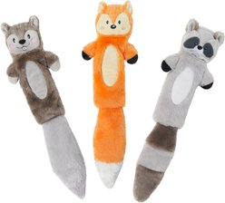 Frisco Forest Friends Stuffing-Free Skinny Plush Squeaky Dog Toy, Small to Large