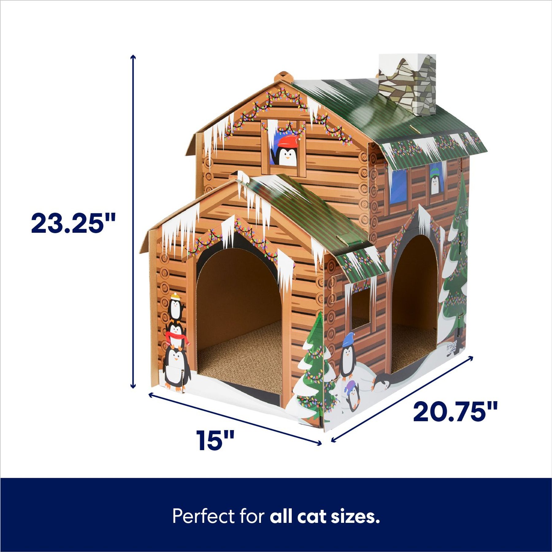 Discontinued - FRISCO Holiday Log Cabin Cardboard Cat House - Chewy.com |  Chewy Canada, image size:1800x1800