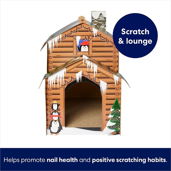 Show full view: Frisco Holiday Log Cabin Cardboard Cat House slide 3 of 7
