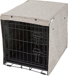 Frisco Faux Linen Dog Crate Cover, Brown, 24-in