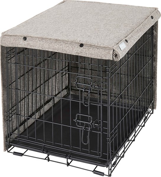 Show full view: Frisco Faux Linen Dog Crate Cover, Brown, 24-in slide 5 of 8