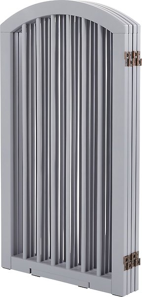 Show full view: Frisco Arch 4-Panel Solid Wood Dog Gate, 36-in, Gray slide 4 of 6