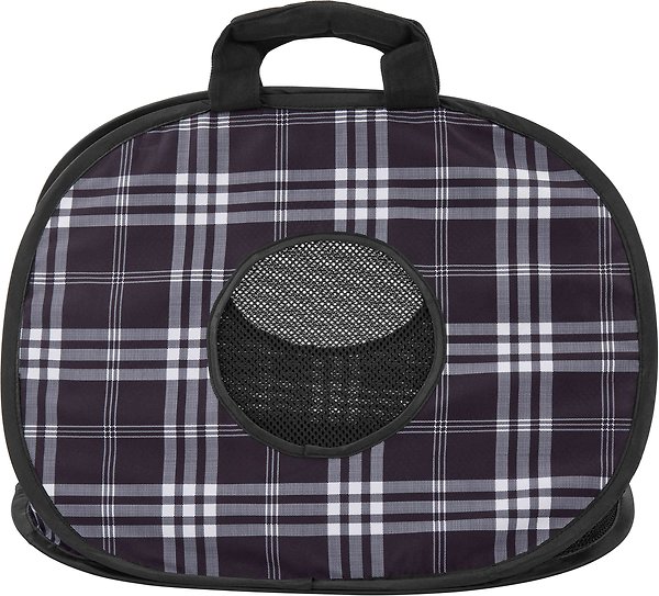 Show full view: Frisco Collapsible Cat Carrier Bag, Black Plaid slide 3 of 8