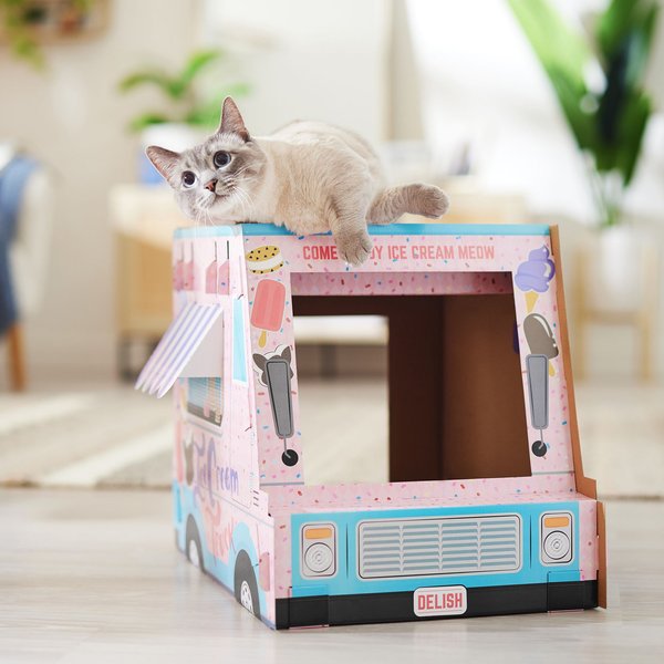 Show full view: Frisco Ice Cream Truck Cardboard Cat House, 2-Story slide 4 of 7