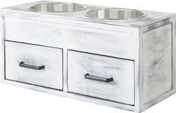 Frisco Premium Wood Elevated Storage Station Dog Bowl, Large: 10 cup