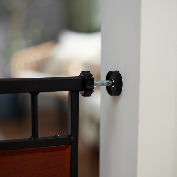 Show full view: Frisco Wood Accents Extra Wide Auto-close Pet Gate, 30-in, Black slide 5 of 9