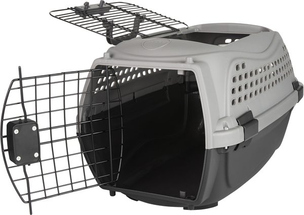 Show full view: Frisco Two Door Plastic Dog & Cat Kennel, 22-in, Grey, Small slide 3 of 7