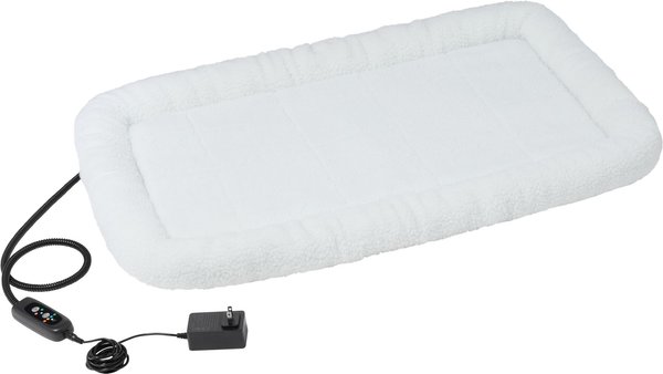 Show full view: Frisco Adjustable Electrical Dog & Cat Heated Crate Mat with Timer, White, 36" slide 3 of 9