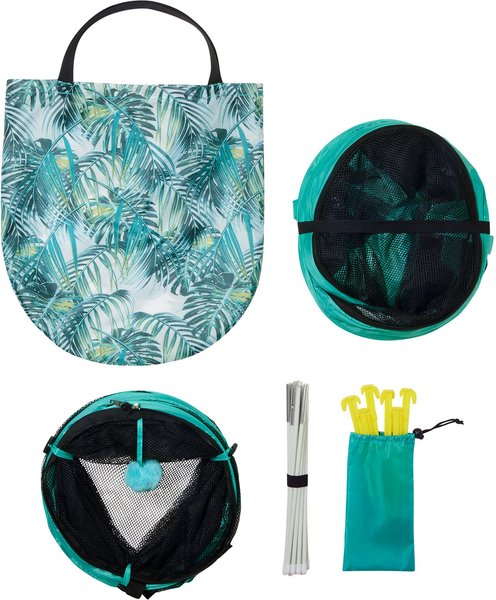 Show full view: Frisco Mesh Outdoor Pop-up Cat Round Playpen & Tunnel, Leaf, 36-in L x 24-in H slide 3 of 9