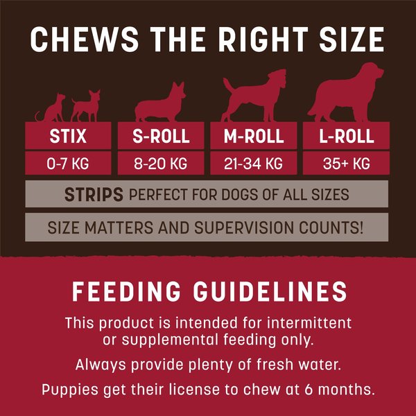 Show full view: Earth Animal No-Hide Small Rolls Long Lasting Natural Rawhide Alternative Beef Recipe Chew Dog Treats, 2 count slide 5 of 10