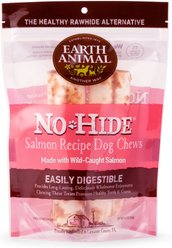 Earth Animal No-Hide Medium Rolls Long Lasting Natural Rawhide Alternative Salmon Recipe Chew Dog Treats, 2 count