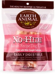 Earth Animal No-Hide Small Rolls Long Lasting Natural Rawhide Alternative Salmon Recipe Chew Dog Treats, 2 count