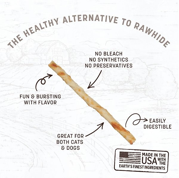 Show full view: Earth Animal No-Hide Stix Long Lasting Natural Rawhide Alternative Salmon Recipe Chew Dog & Cat Treat Sticks, 10 count slide 3 of 10