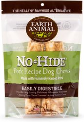 Earth Animal No-Hide Medium Rolls Long Lasting Natural Rawhide Alternative Pork Recipe Chew Dog Treats, 2 count