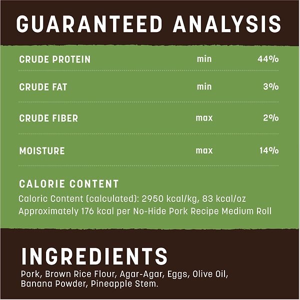 Show full view: Earth Animal No-Hide Medium Rolls Long Lasting Natural Rawhide Alternative Pork Recipe Chew Dog Treats, 2 count slide 7 of 10