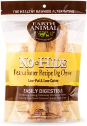 Earth Animal No-Hide Medium Rolls Long Lasting Natural Rawhide Alternative Peanut Butter Vegetarian Recipe Chew Dog Treats, 2 count