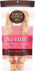 Earth Animal No-Hide Large Rolls Long Lasting Natural Rawhide Alternative Salmon Recipe Chew Dog Treats, 2 count