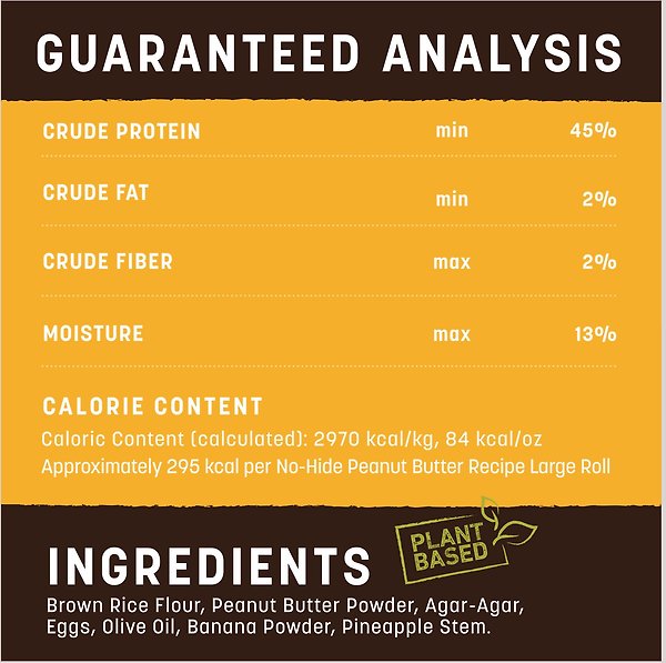 Show full view: Earth Animal No-Hide Large Rolls Long Lasting Natural Rawhide Alternative Peanut Butter Vegetarian Recipe Chew Dog Treats, 2 count slide 7 of 10