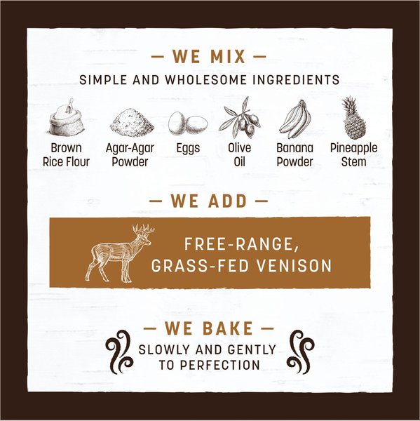 Show full view: Earth Animal No-Hide Strips Thin Natural Rawhide Alternative Venison Recipe Chew Dog Treats, 4 count slide 7 of 9