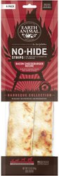 Earth Animal No-Hide Strips Natural Rawhide Alternative Barbeque Bacon Cheeseburger Recipe Chew Dog Treats, 4 count